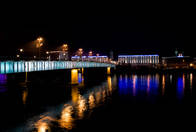Linz, Nibelungenbrücke - Linz bei Nacht